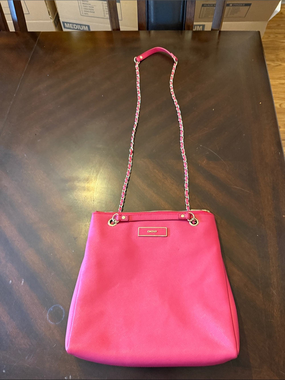 DKNY Hot Pink Chain-Handle Shoulder Bag
